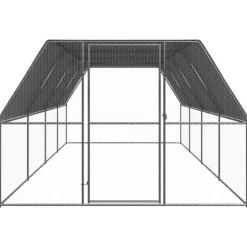 VIDAXL - Poulailler d extérieur 3x8x2 m acier galvanisé