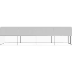 VIDAXL - Poulailler d extérieur 3x8x2 m acier galvanisé