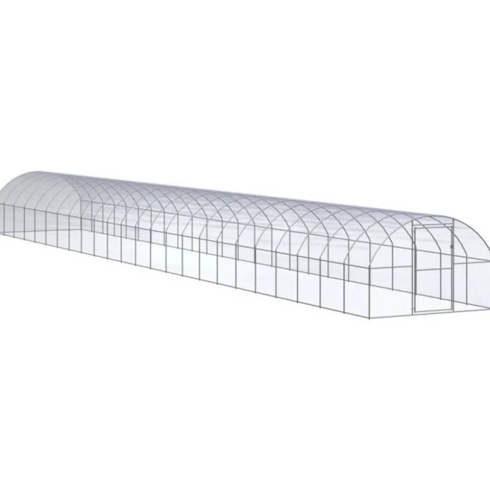 VIDAXL - Poulailler d extérieur 3x24x2 m acier galvanisé