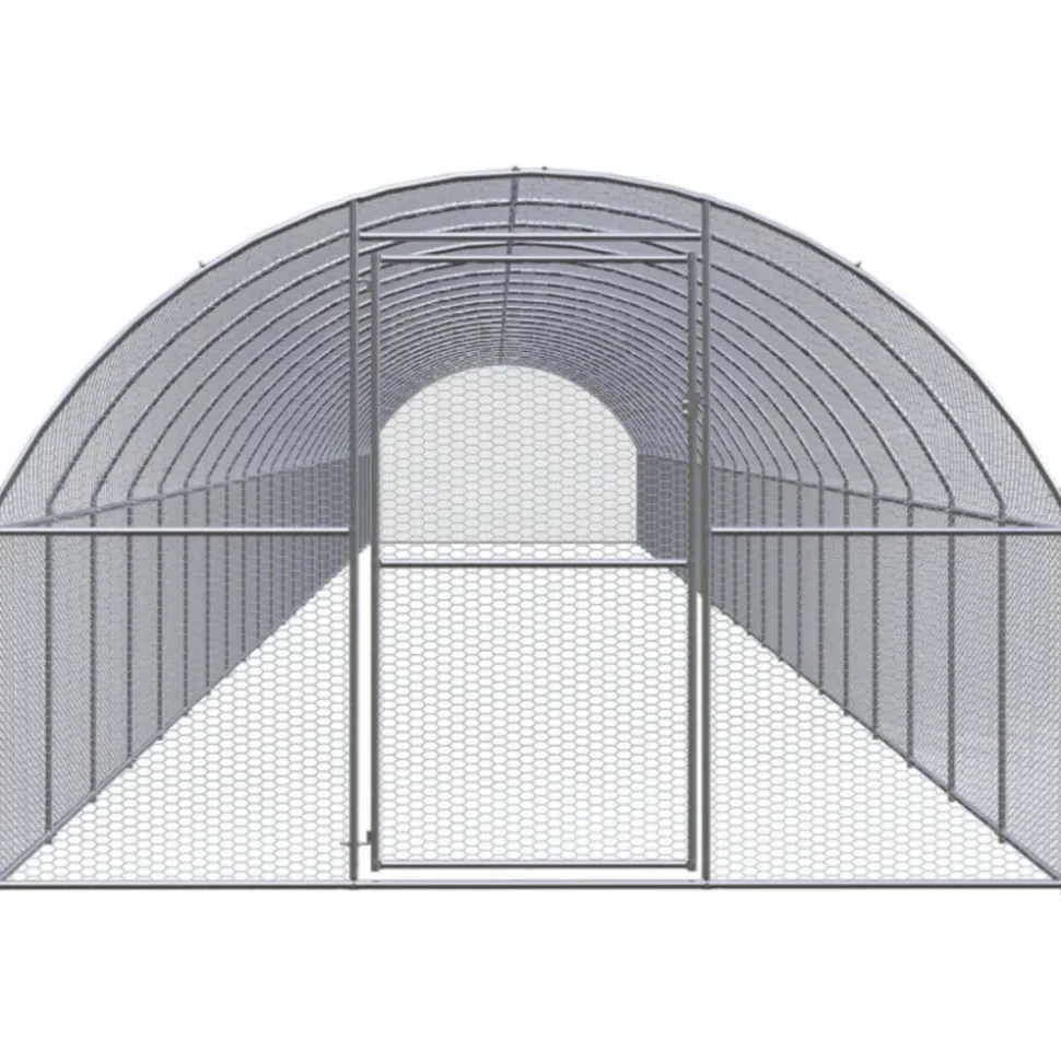VIDAXL - Poulailler d extérieur 3x24x2 m acier galvanisé