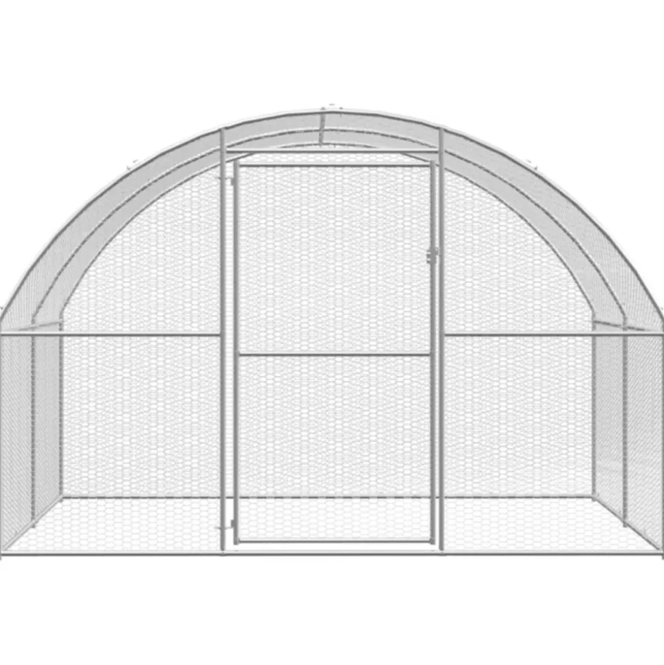 VIDAXL - Poulailler d extérieur 3x24x2 m acier galvanisé