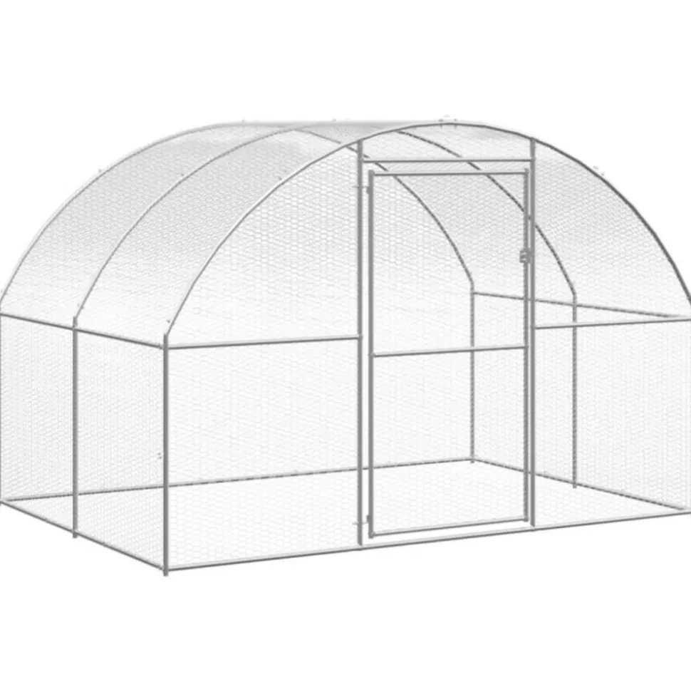 VIDAXL - Poulailler d extérieur 3x2x2 m acier galvanisé