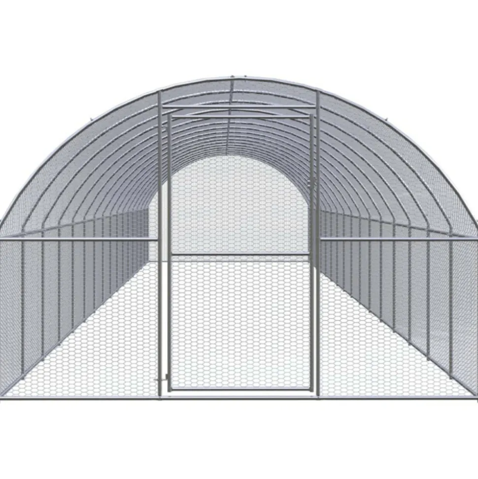 VIDAXL - Poulailler d extérieur 3x16x2 m acier galvanisé