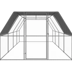 VIDAXL - Poulailler d extérieur 3x8x2 m acier galvanisé