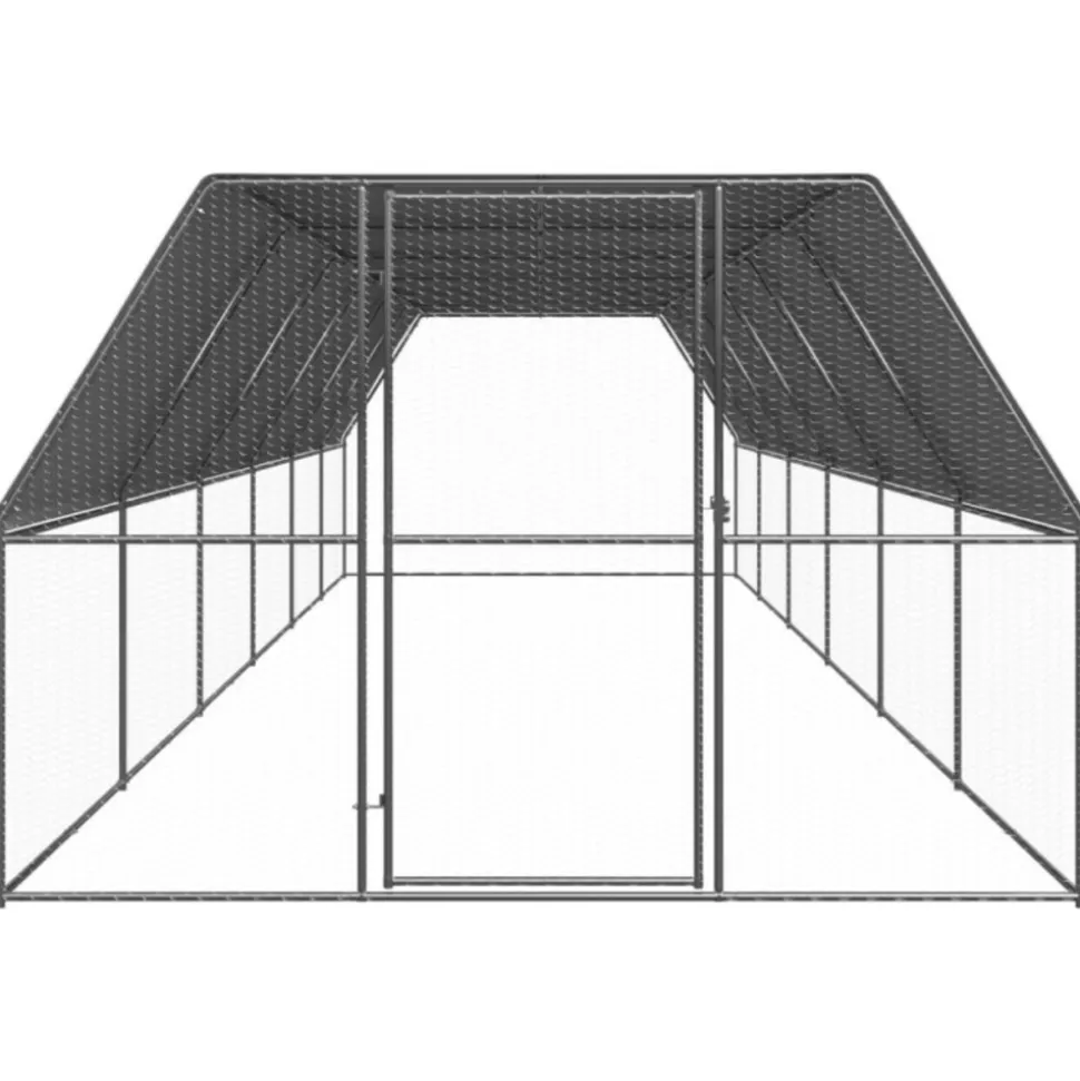VIDAXL - Poulailler d extérieur 3x12x2 m acier galvanisé