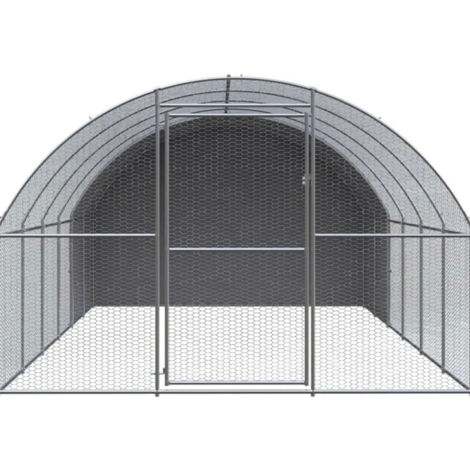 VIDAXL - Poulailler d extérieur 3x6x2 m acier galvanisé