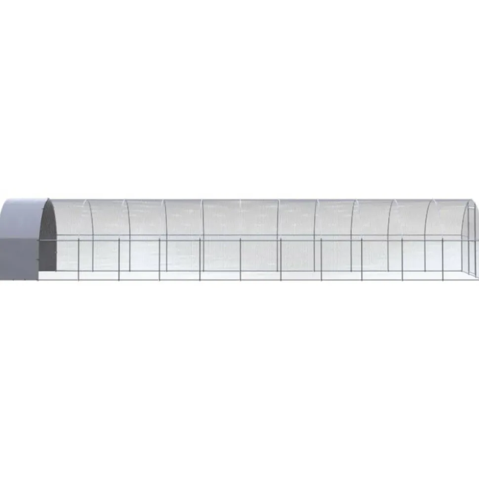 VIDAXL - Poulailler d extérieur 3x12x2 m acier galvanisé