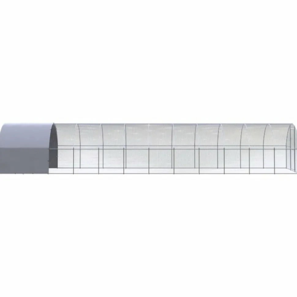 VIDAXL - Poulailler d extérieur 3x12x2 m acier galvanisé