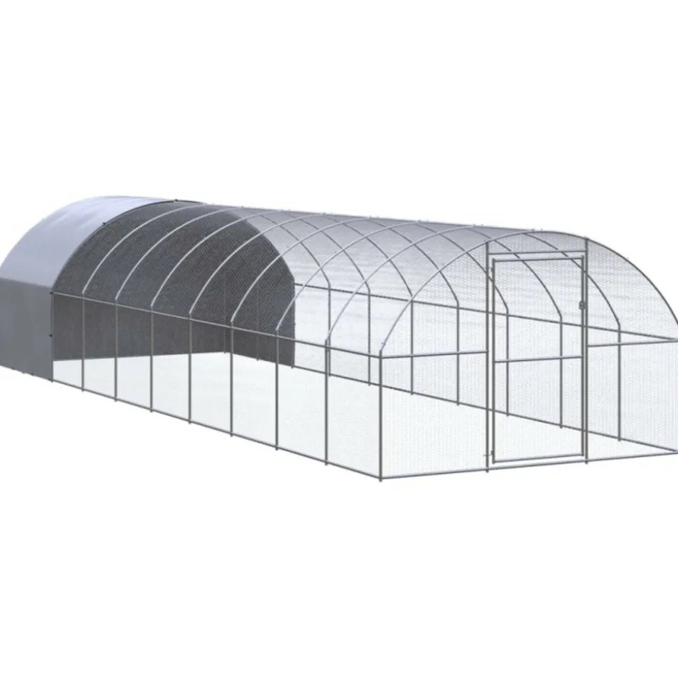 VIDAXL - Poulailler d extérieur 3x10x2 m acier galvanisé