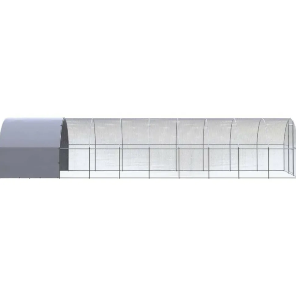 VIDAXL - Poulailler d extérieur 3x10x2 m acier galvanisé