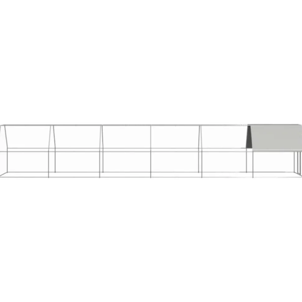 VIDAXL - Poulailler d extérieur 2x12x2 m acier galvanisé