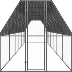 VIDAXL - Poulailler d extérieur 2x12x2 m acier galvanisé