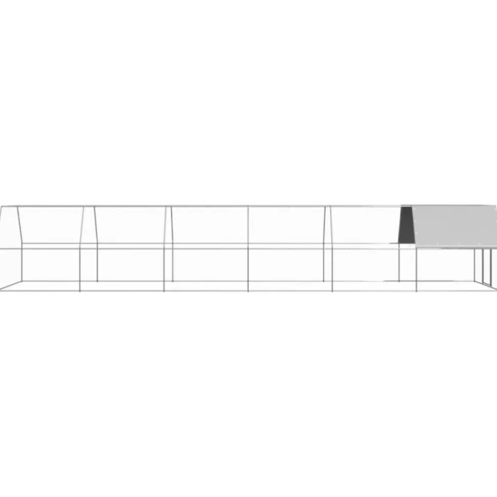 VIDAXL - Poulailler d extérieur 3x12x2 m acier galvanisé