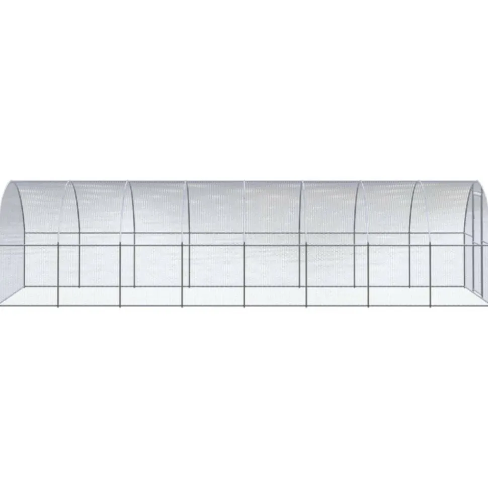 VIDAXL - Poulailler d extérieur 3x8x2 m acier galvanisé