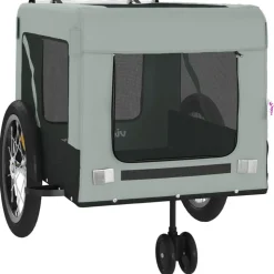 VIDAXL - Remorque de vélo pour animaux de compagnie gris et noir