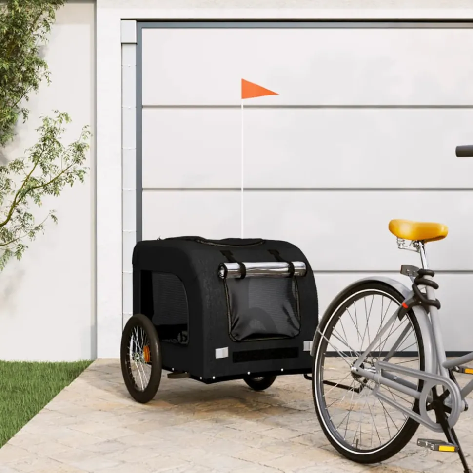 VIDAXL - Remorque de vélo pour animaux de compagnie noir