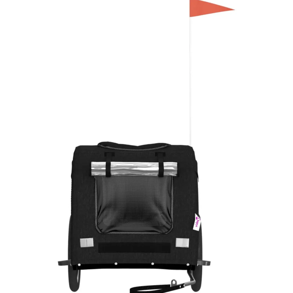 VIDAXL - Remorque de vélo pour animaux de compagnie noir