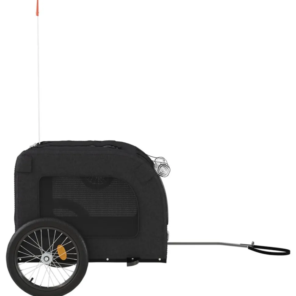 VIDAXL - Remorque de vélo pour animaux de compagnie noir