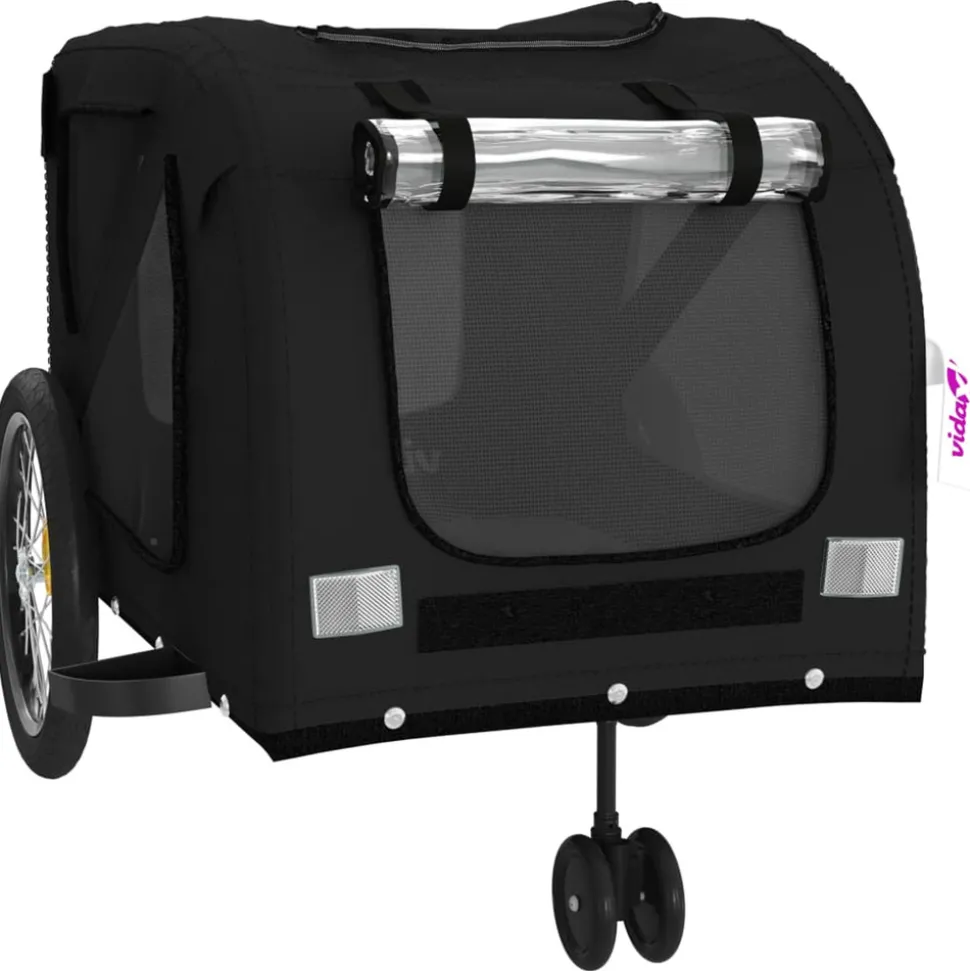 VIDAXL - Remorque de vélo pour animaux de compagnie noir