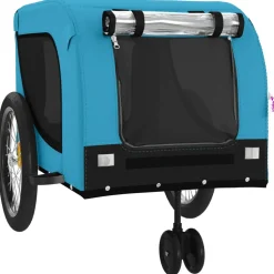 VIDAXL - Remorque de vélo pour animaux de compagnie bleu et noir