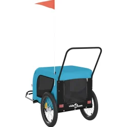 VIDAXL - Remorque de vélo pour animaux de compagnie bleu et noir