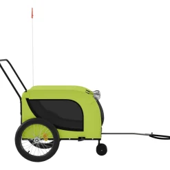 VIDAXL - Remorque de vélo pour animaux de compagnie vert et noir