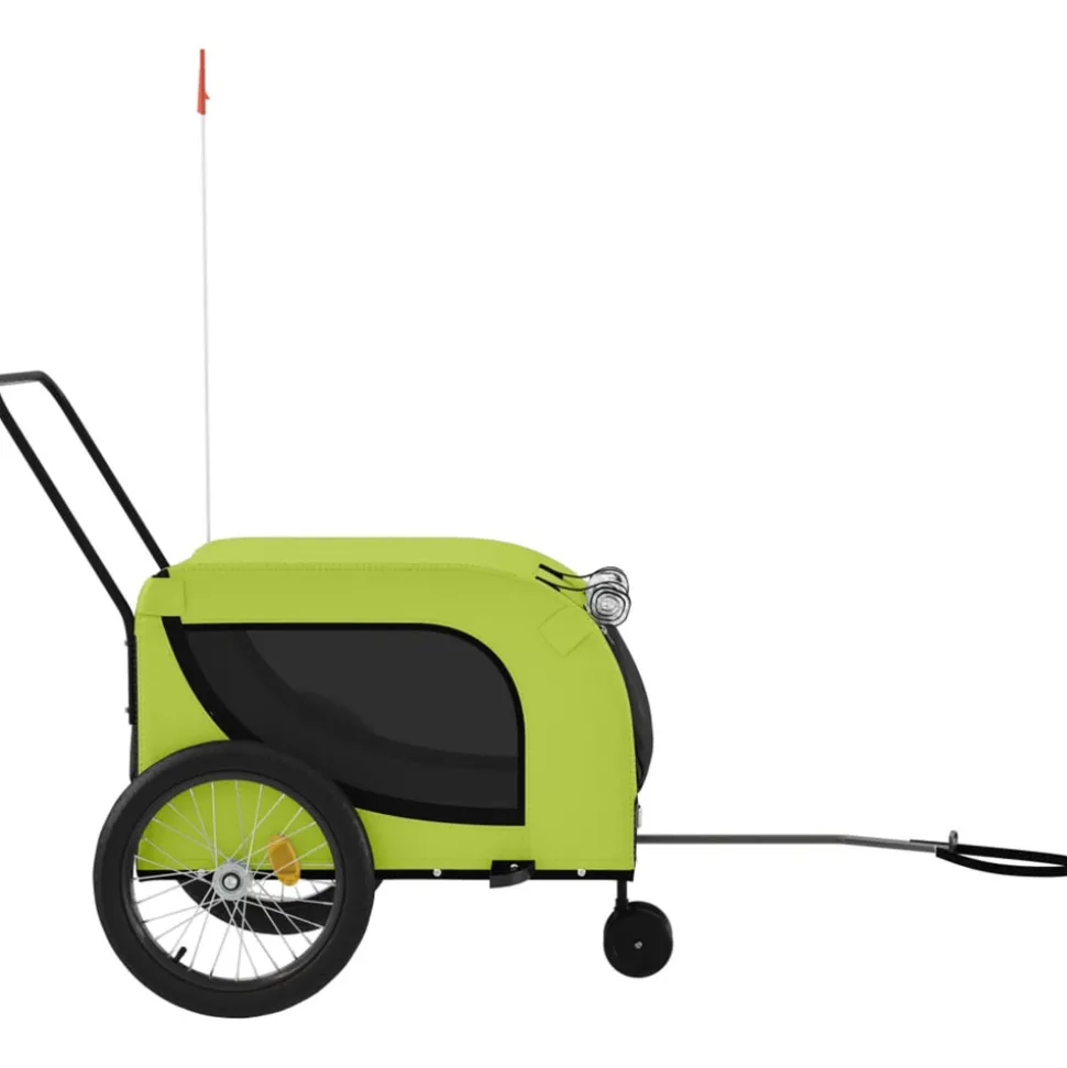 VIDAXL - Remorque de vélo pour animaux de compagnie vert et noir