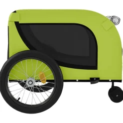 VIDAXL - Remorque de vélo pour animaux de compagnie vert et noir