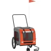 VIDAXL - Remorque de vélo pour animaux de compagnie orange et gris