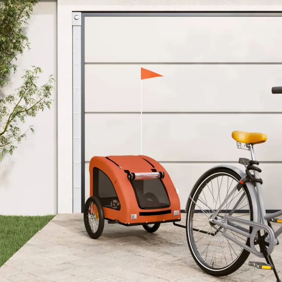 VIDAXL - Remorque de vélo pour animaux de compagnie orange