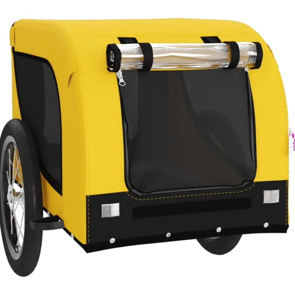 VIDAXL - Remorque de vélo pour animaux de compagnie jaune et noir