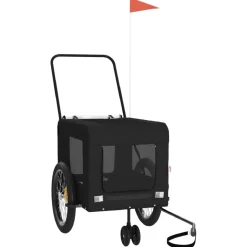 VIDAXL - Remorque de vélo pour animaux de compagnie noir