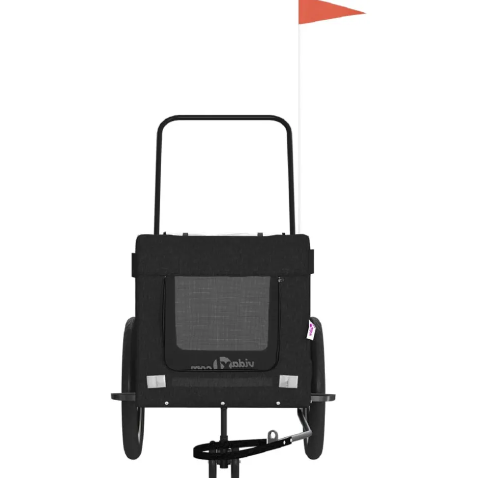 VIDAXL - Remorque de vélo pour animaux de compagnie noir