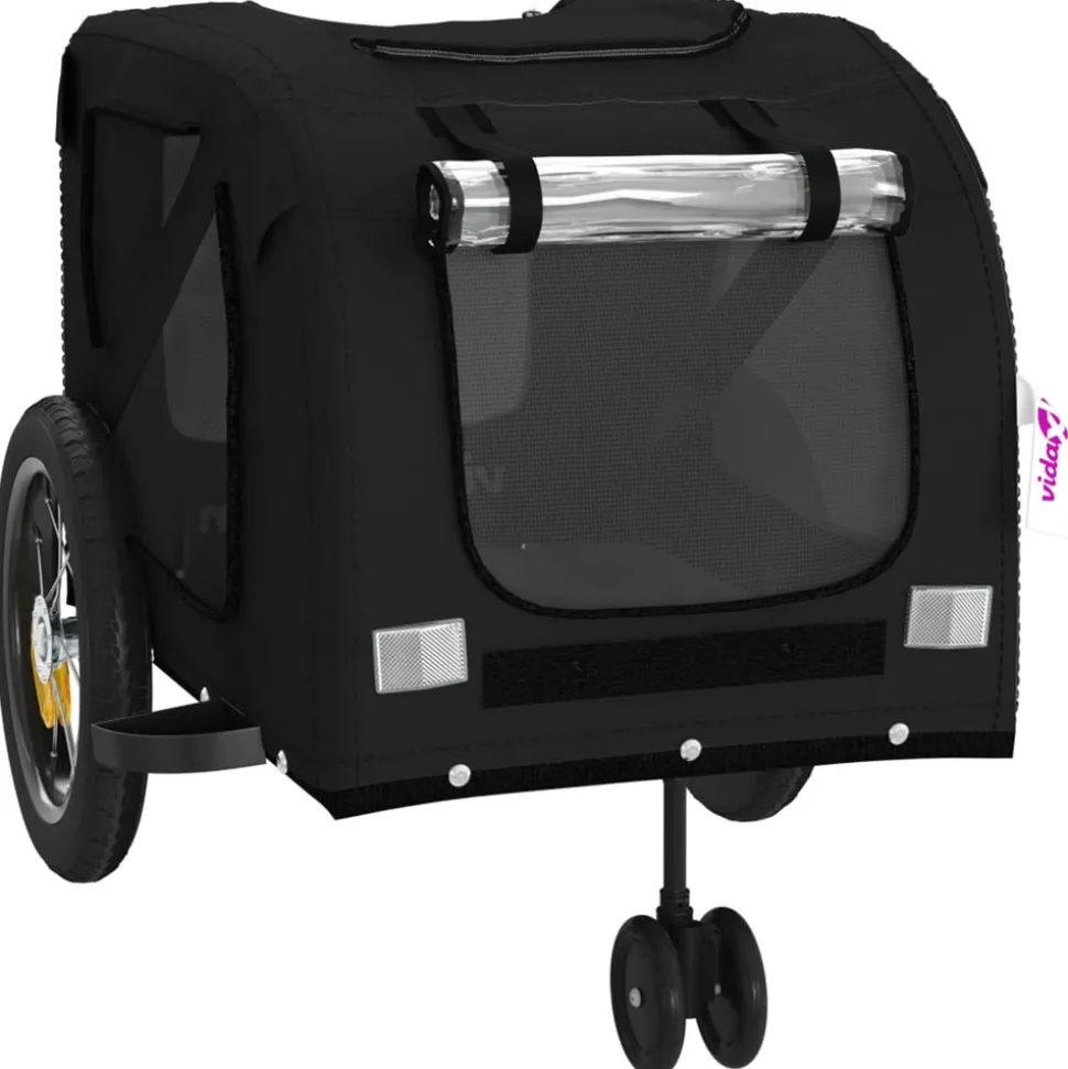 VIDAXL - Remorque de vélo pour animaux de compagnie noir