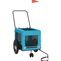 VIDAXL - Remorque de vélo pour animaux de compagnie bleu et noir