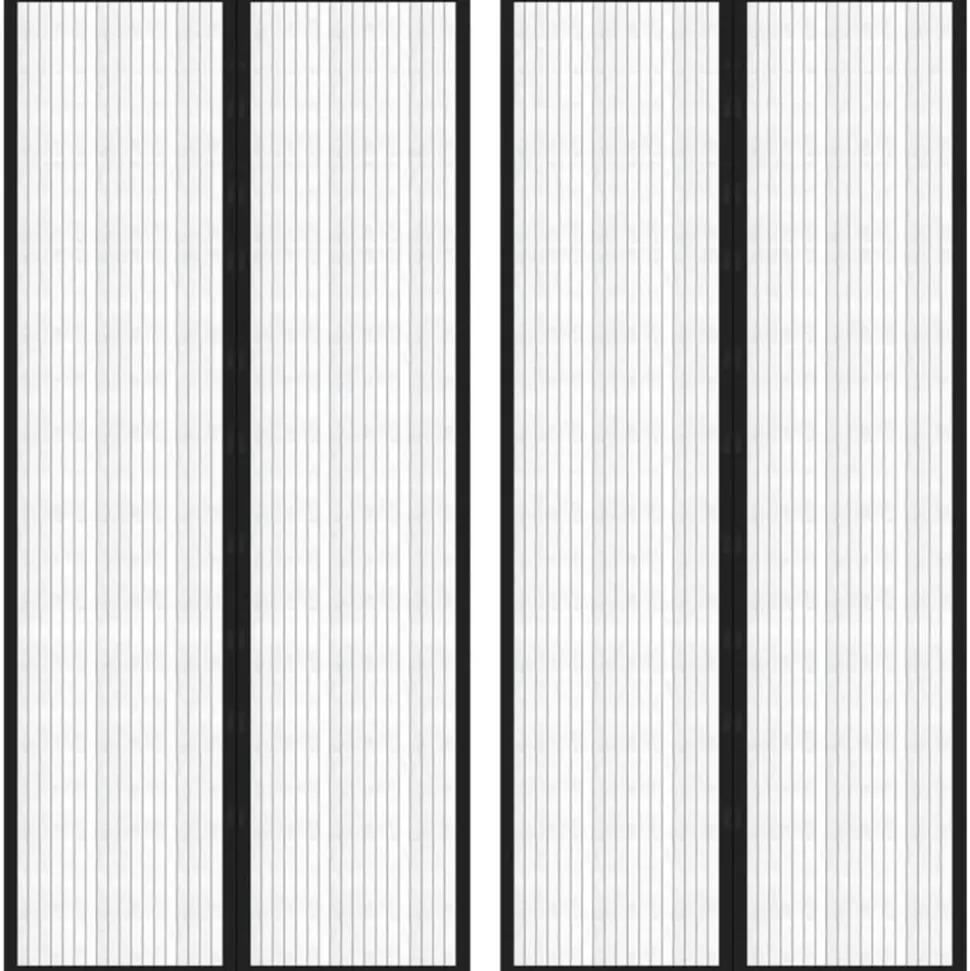 VIDAXL - Rideaux de porte anti-insectes 2 pcs et aimants noir 220x110 cm