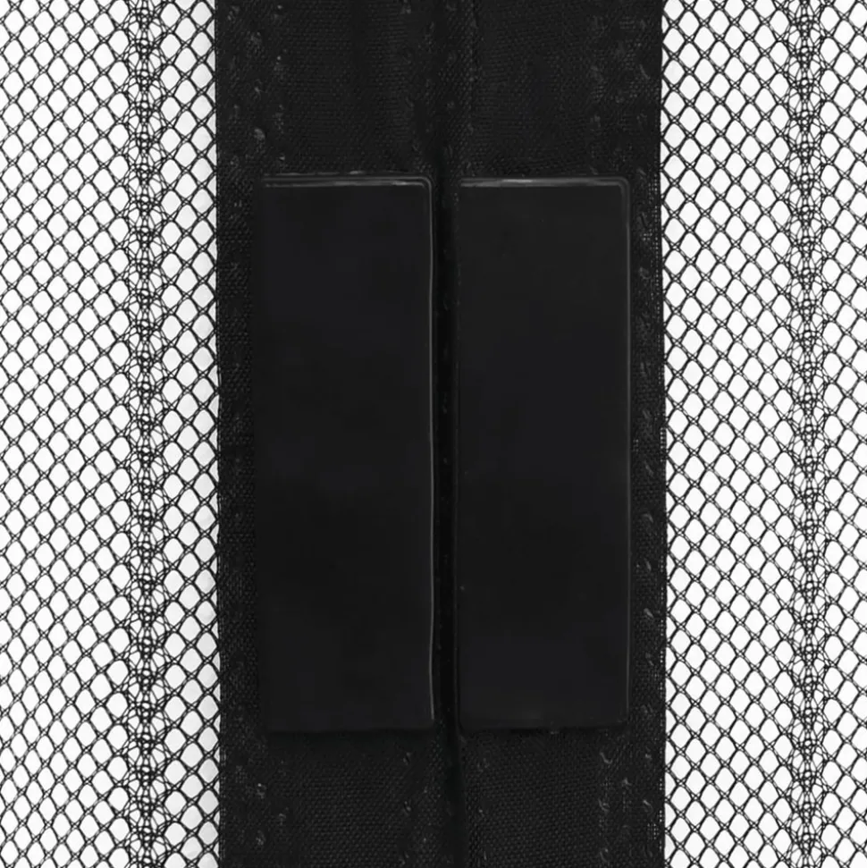 VIDAXL - Rideaux de porte anti-insectes 2 pcs et aimants noir 220x110 cm