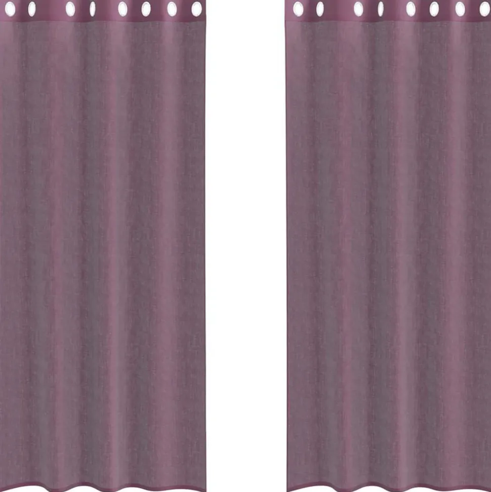 VIDAXL - Rideaux en voile avec œillets 2 pcs violet 140x245 cm