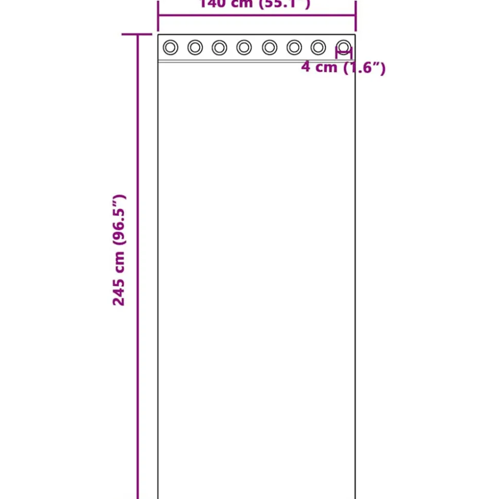 VIDAXL - Rideaux en voile avec œillets 2 pcs violet 140x245 cm