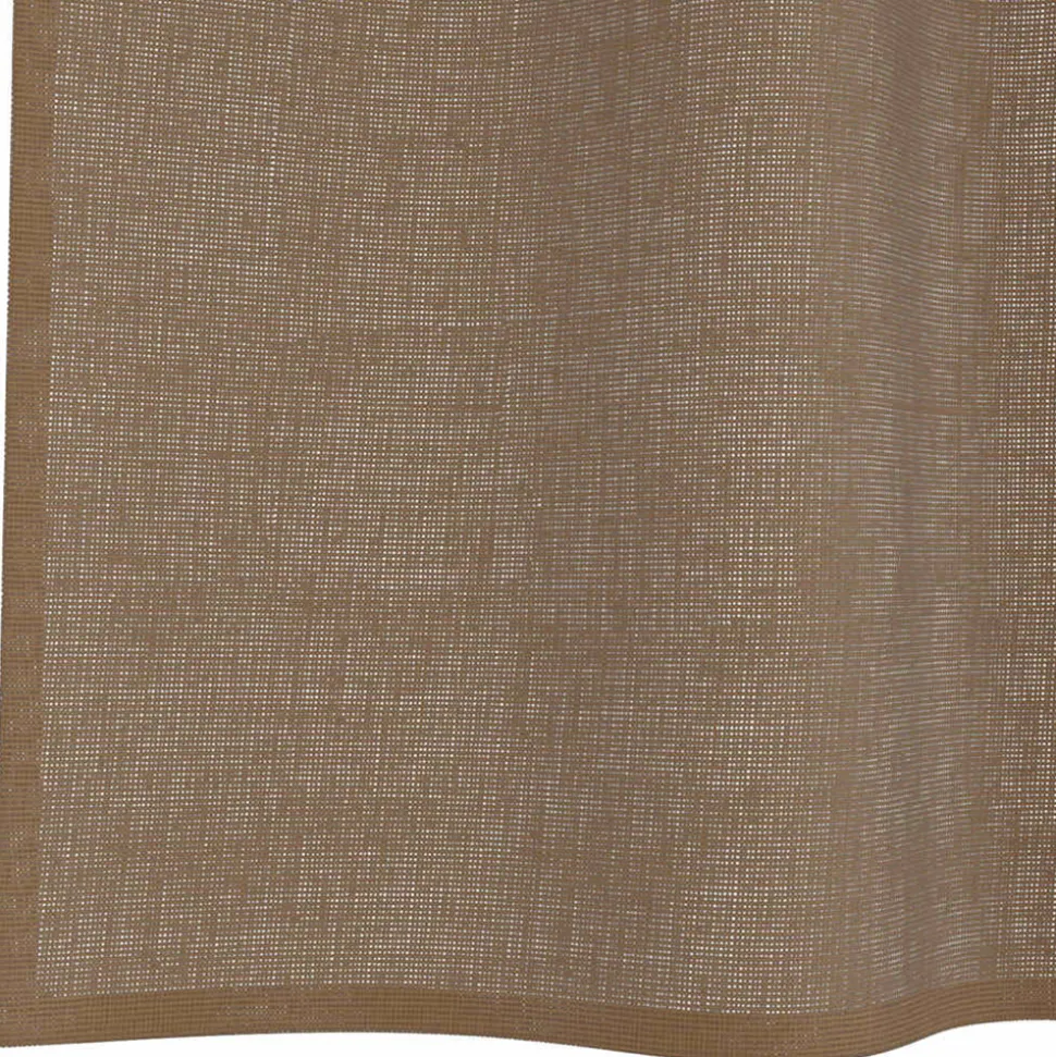 VIDAXL - Rideaux en voile avec œillets 2 pcs marron clair