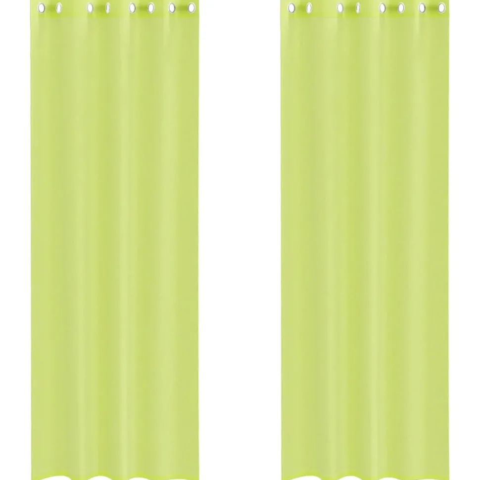 VIDAXL - Rideaux en voile avec œillets 2 pcs vert pomme 140x300 cm