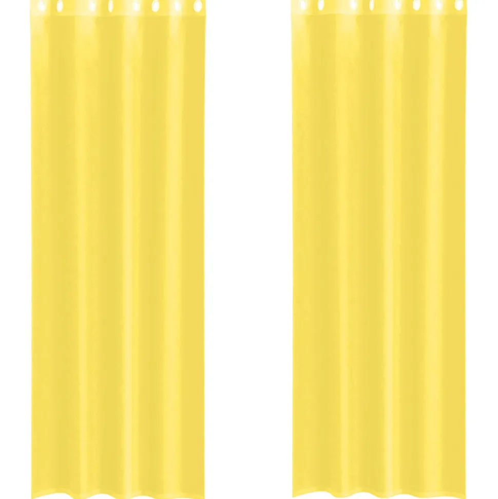 VIDAXL - Rideaux en voile avec œillets 2 pcs jaune