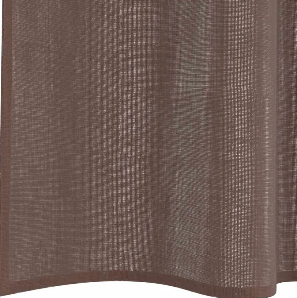 VIDAXL - Rideaux en voile avec passe-tringles 2 pcs marron