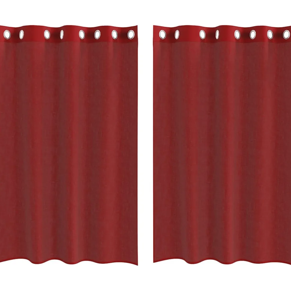 VIDAXL - Rideaux en voile avec œillets 2 pcs rouge bordeaux