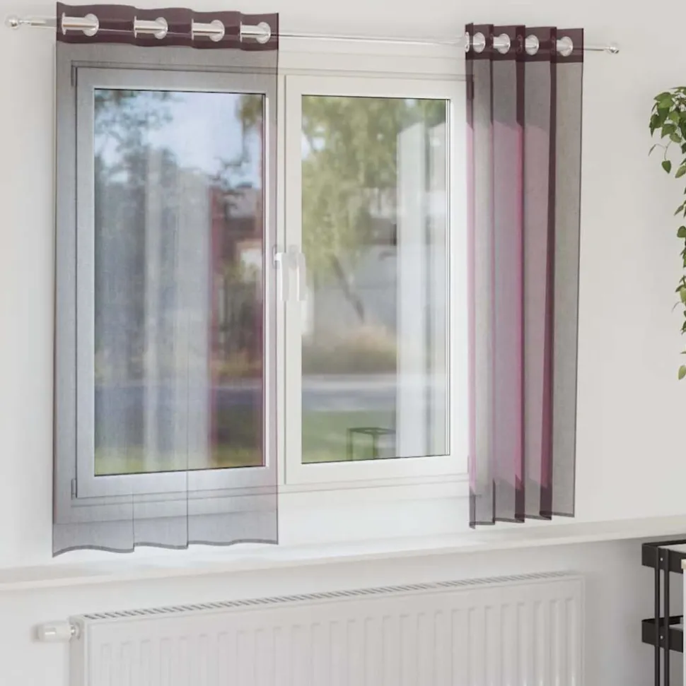 VIDAXL - Rideaux en voile avec œillets 2 pcs violet 140x175 cm