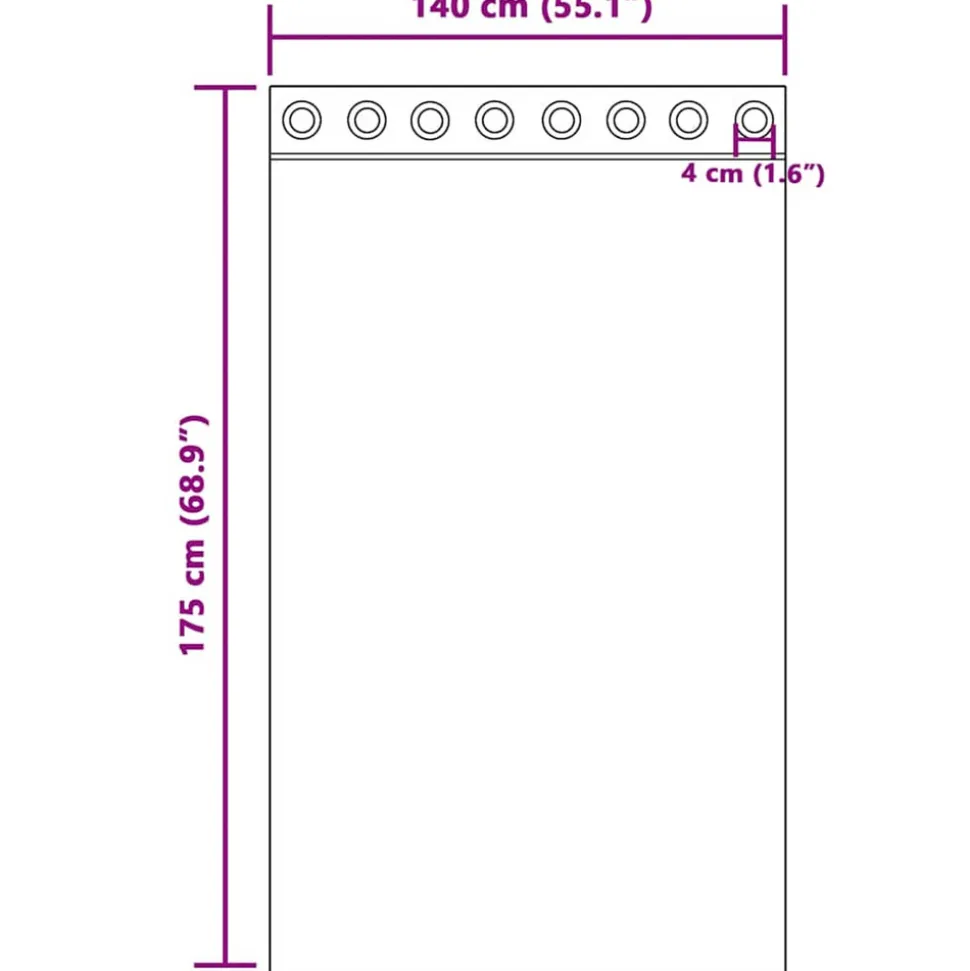 VIDAXL - Rideaux en voile avec œillets 2 pcs violet 140x175 cm