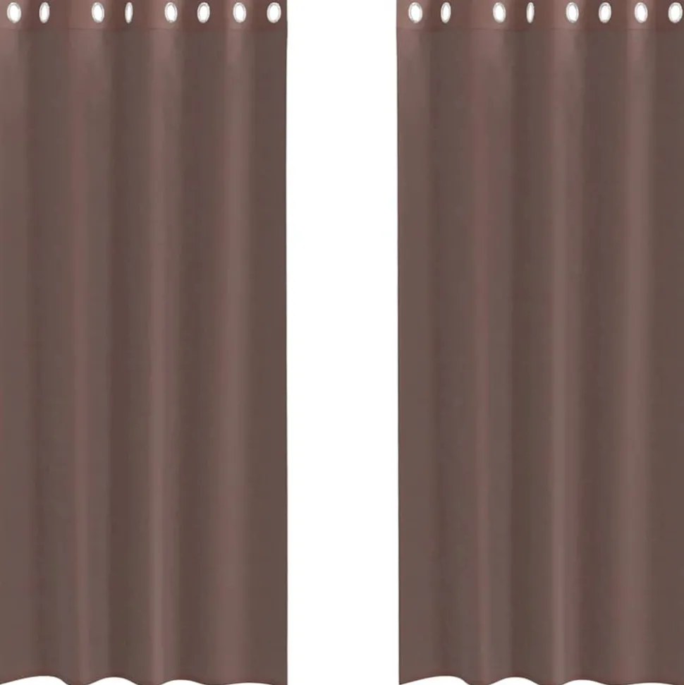 VIDAXL - Rideaux en voile avec œillets 2 pcs marron 140x225 cm