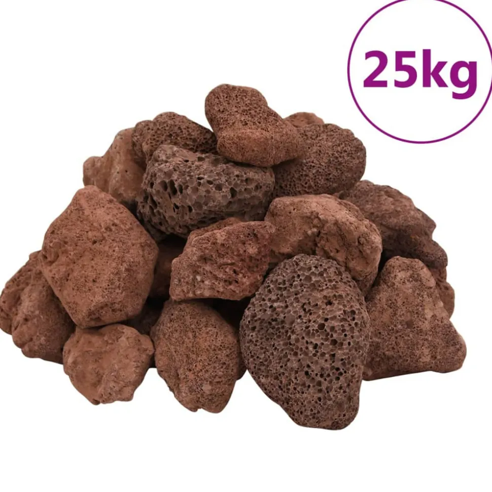 VIDAXL - Roches volcaniques 25 kg rouge 5-8 cm