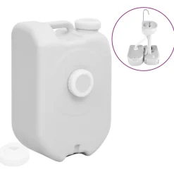 VIDAXL - Réservoir d'eau portable avec adaptateur 24 l gris