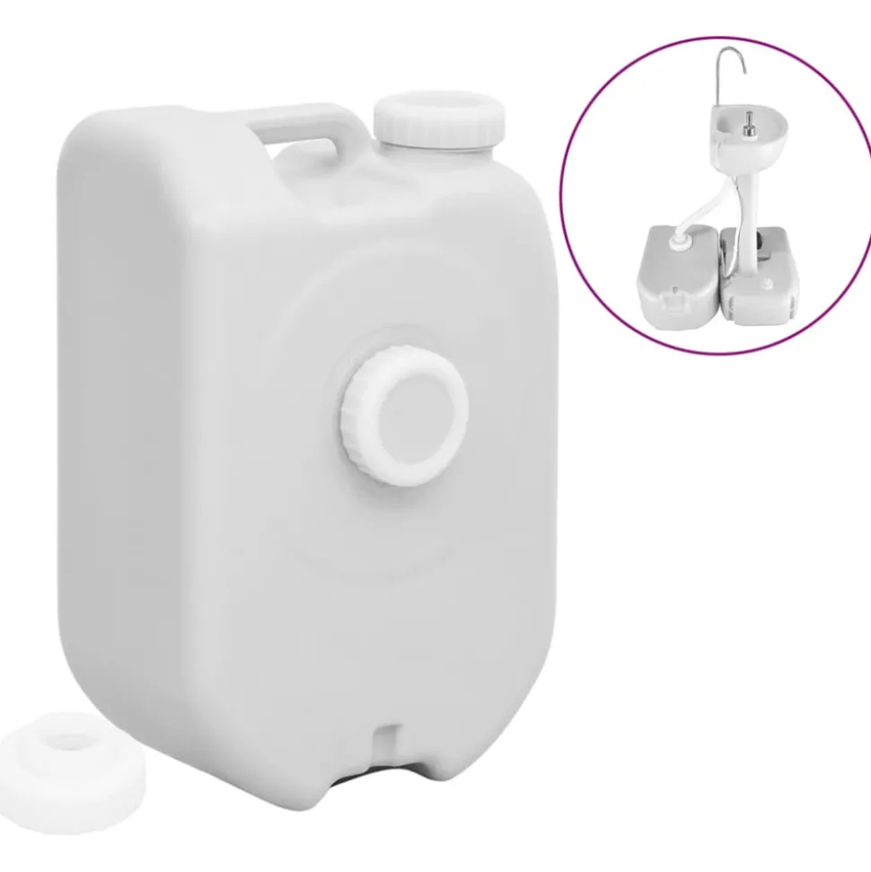 VIDAXL - Réservoir d'eau portable avec adaptateur 24 l gris
